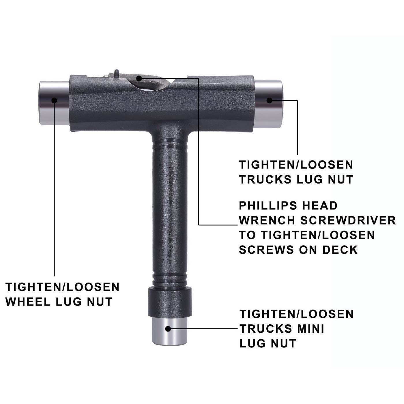 T Tool All in One Skate Tool for Longboards, Details about   RADECKAL Compact Pocket Skate Tool 