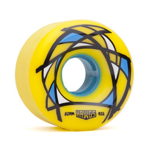 Landyachtz Venables Hawgs Yellow 62mm 82a angled Vancouver online shopping canada