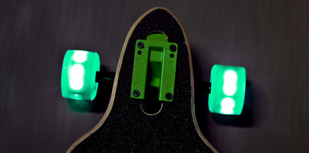 4-Pack Sunset Skateboards 65mm Longboard LED Light-Up Wheels Set with ABEC-7 Carbon Steel Bearings