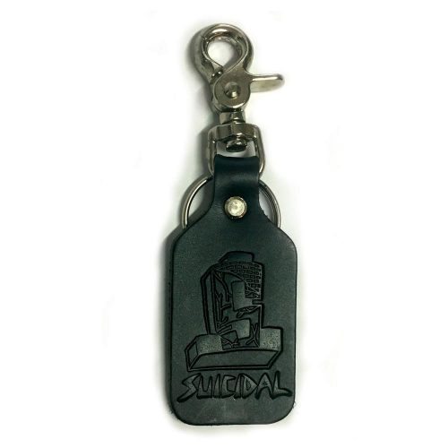 Suicidal Leather Clip-on Keychain