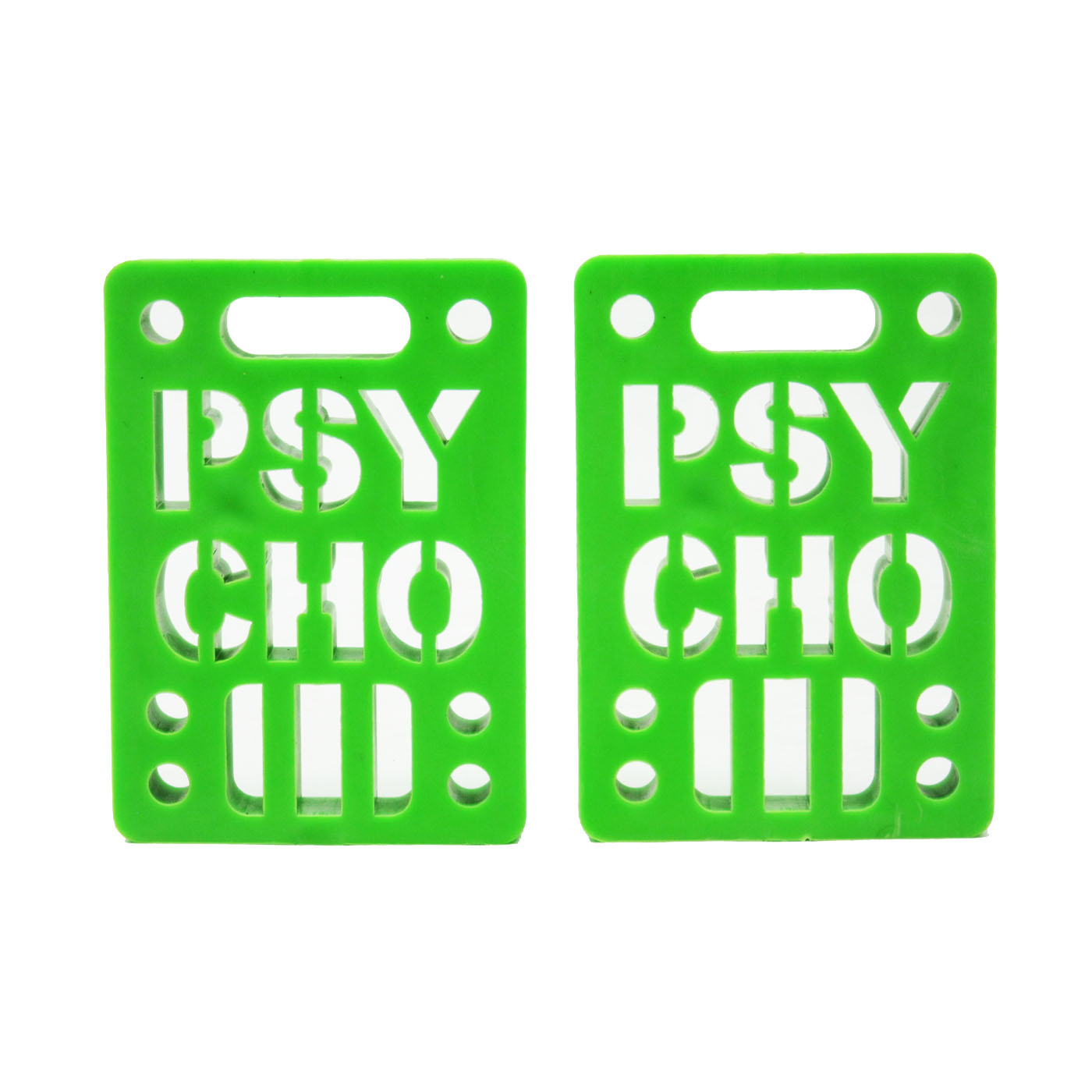 Vision Psycho Brand 1//4/" STENCIL LOGO Dual Bolt Pattern Skateboard Risers GREEN