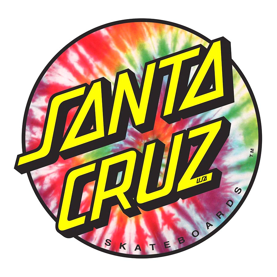 SANTA CRUZ "Tie Dye Dot" Skateboard Snowboard Surfboard Sticker Decal 8cm 
