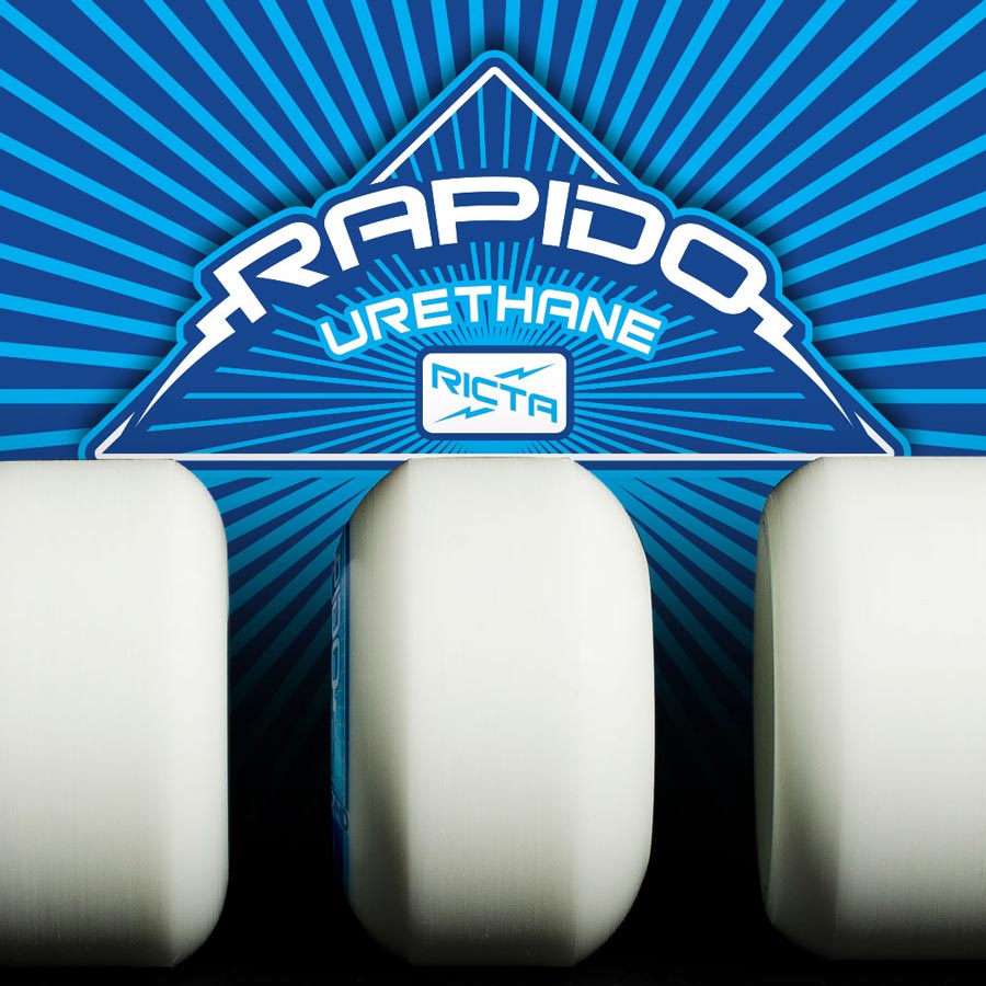 Pack of 4 White Ricta Rapido Round 99a Skateboard Wheels 