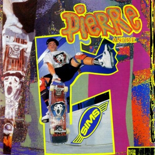 NOS Neon Skateboarding Sticker set of 2 Vtg 80's,SIMS "Pierre Andre" 