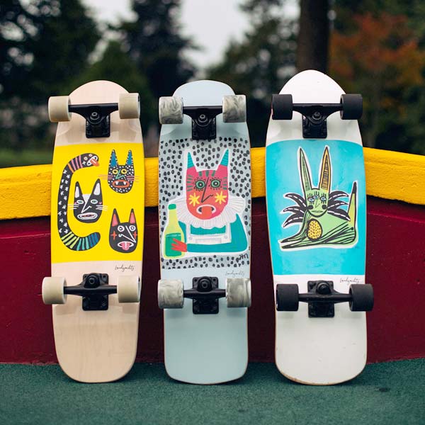Cruiser Landyachtz Dinghy Blunt Wild Cats NEW! Complete Skateboard 
