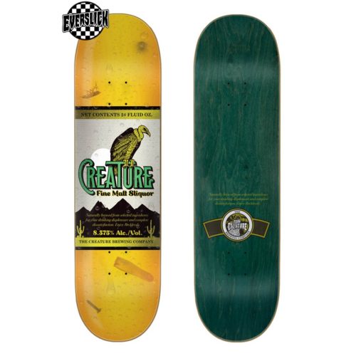 Creature Malt Sliquor Everslick Deck 8.375 x 32 Yellow Skateboard Canada Pickup Vancouver