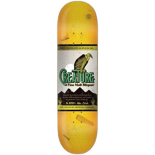 Creature Malt Sliquor Everslick Deck 8.375 x 32 Yellow Skateboard Canada Pickup Vancouver
