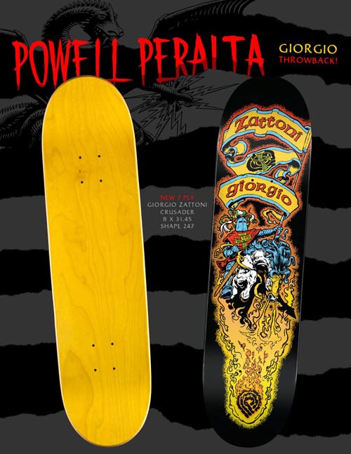 Details about   POWELL PERALTA Giorgio Zattoni Skateboard Deck 8.0" x 31.45" Birch Veneer 