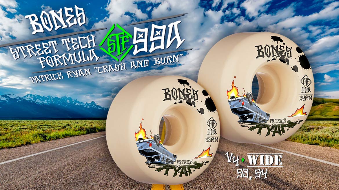 Bones STF Patrick Ryan Crash and Burn V4 Wides 53mm 99a Natural Skateboard Wheels Canada Pickup Vancouver
