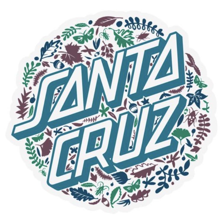 Santa Cruz Foliage Dot Skateboard Sticker 3" 
