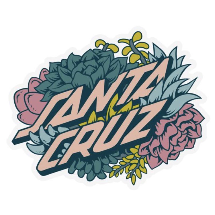 10cm wide SANTA CRUZ Crash Dot Skateboard Sticker 