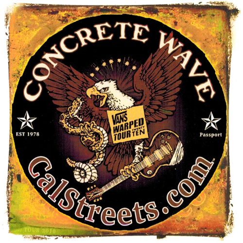 CalStreets X Concrete Wave Vans Warped Tour Sticker 3.5" x 3.5" Brown Skateboard Canada Pickup Vancouver