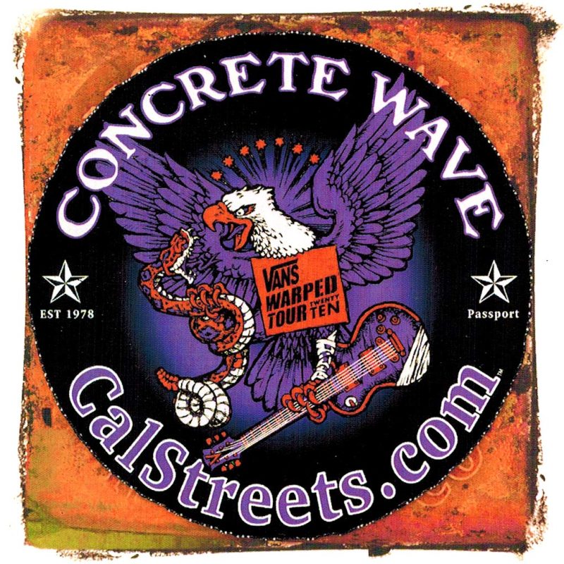 CalStreets X Concrete Wave Vans Warped Tour Sticker 3.5" x 3.5" Purple Skateboard Canada Pickup Vancouver