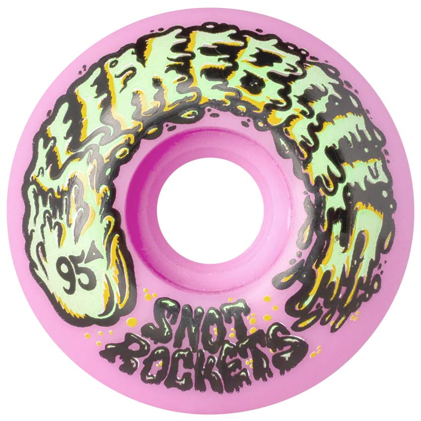 Slime Balls Skateboard Wheels 54mm Snot Rockets 95A Pastel Pink