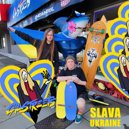 Slava Ukrain Skate For Ukraine CalStreets Vancouver Canada