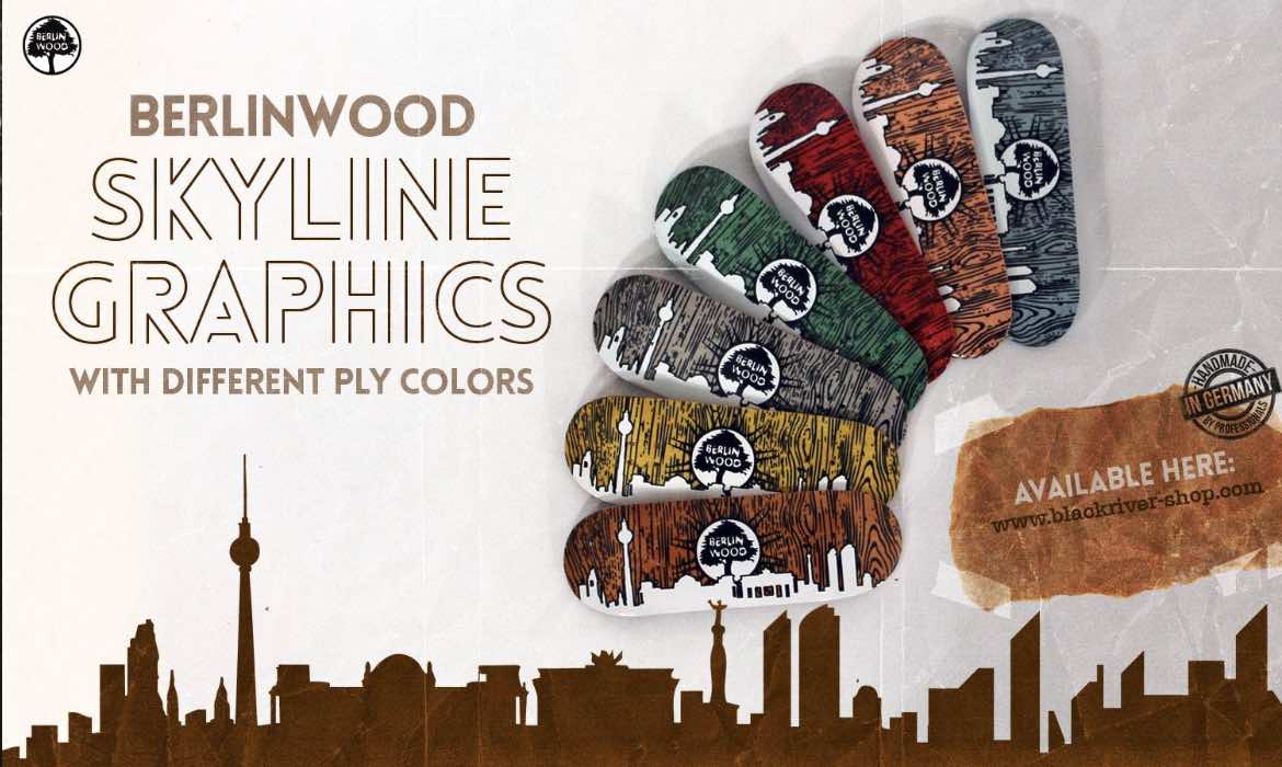 Berlinwood Fingerboards X-Wide BW Skyline Deck Canada Online Sales Vancouver Pickup