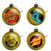 Santa Cruz Holiday Tree Ornament Set (4 pack) Gold