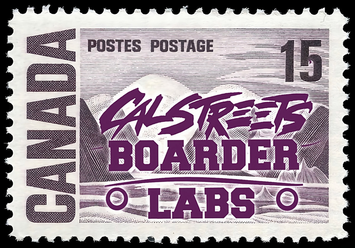 CalStreets Boarder.Labs Canadian 15 cent stamp.