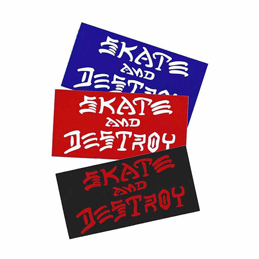Red/Black THRASHER MAGAZINE STICKER Skate And Destroy Sticker 6.25 in x 3.2 in 
