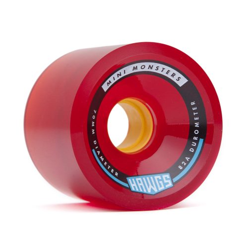 Landyachtz Mini Monster Hawgs 70mm 82a Red Angled