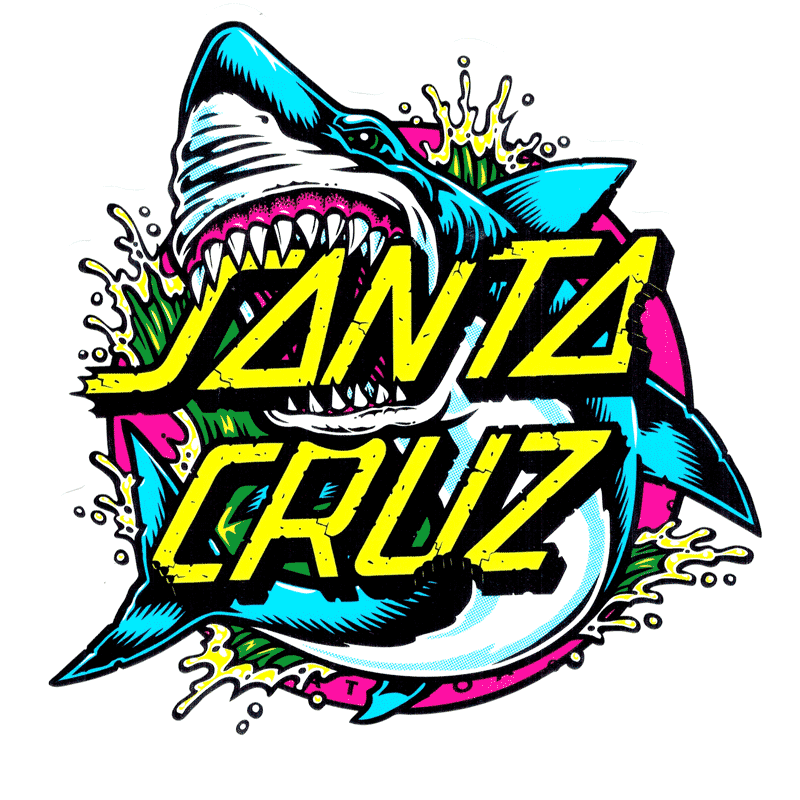 Santa Cruz Shark Dot Sticker 5" x 6"