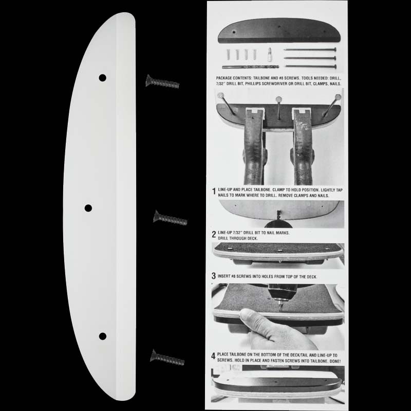 8" Skateboard Tail Saver Powell Peralta POWELL PERALTA White Tail Bone 