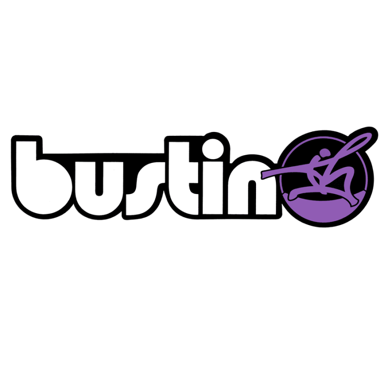 Bustin Logo Purple 9" x 2.5" Sticker