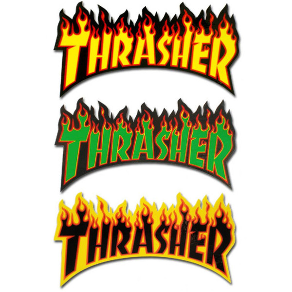 Thrasher large flames stickers colours vancouver
